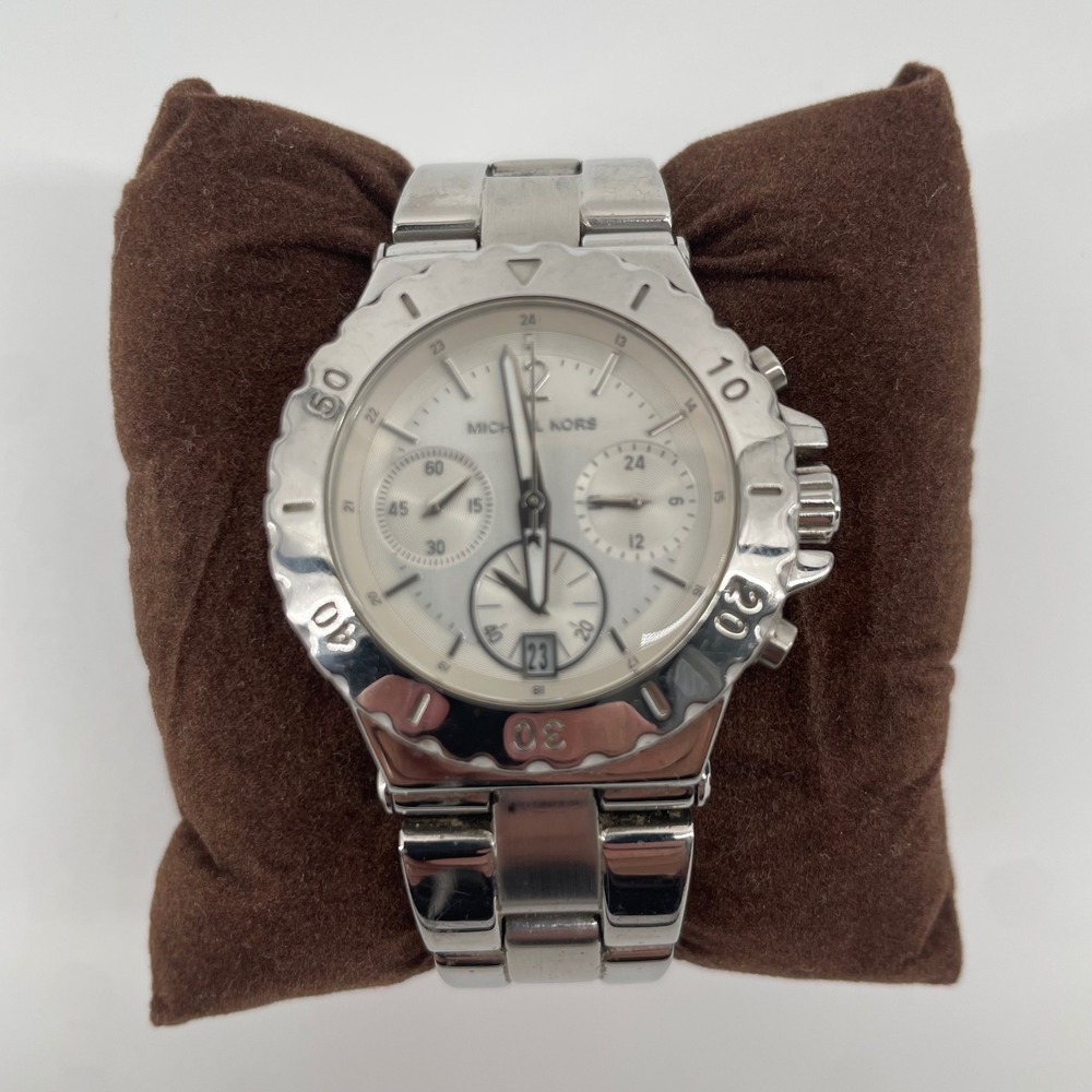 Michael Kors Watch Women OS Silver MK-5498 Chronograph Stainless Steel Bracelet